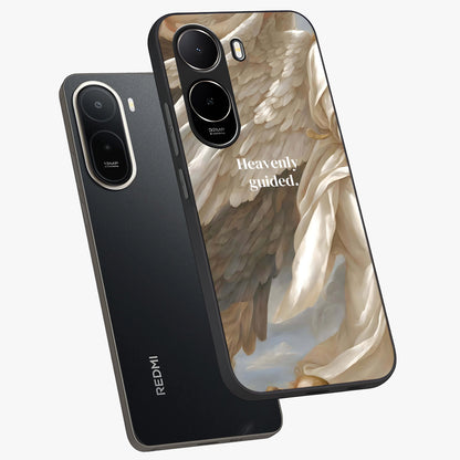 Divine Winged Grace Glass Case displayed in angled mockup highlighting graceful wing design with divine aesthetic style.