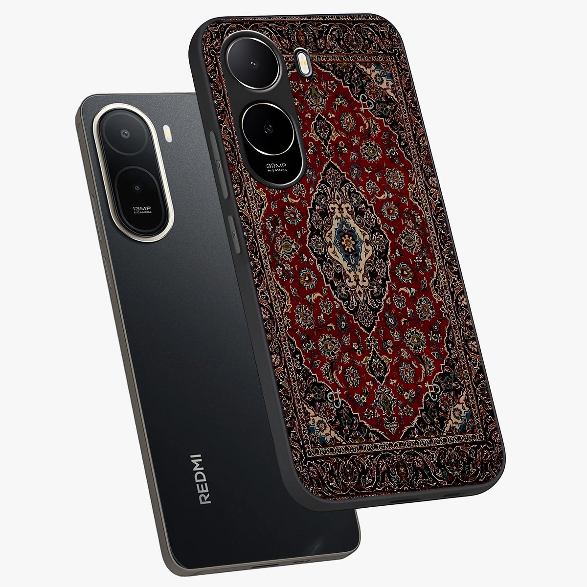 Heritage Carpet Royale Glass Case displayed in angled mockup highlighting intricate royal carpet design with heritage aesthetic.