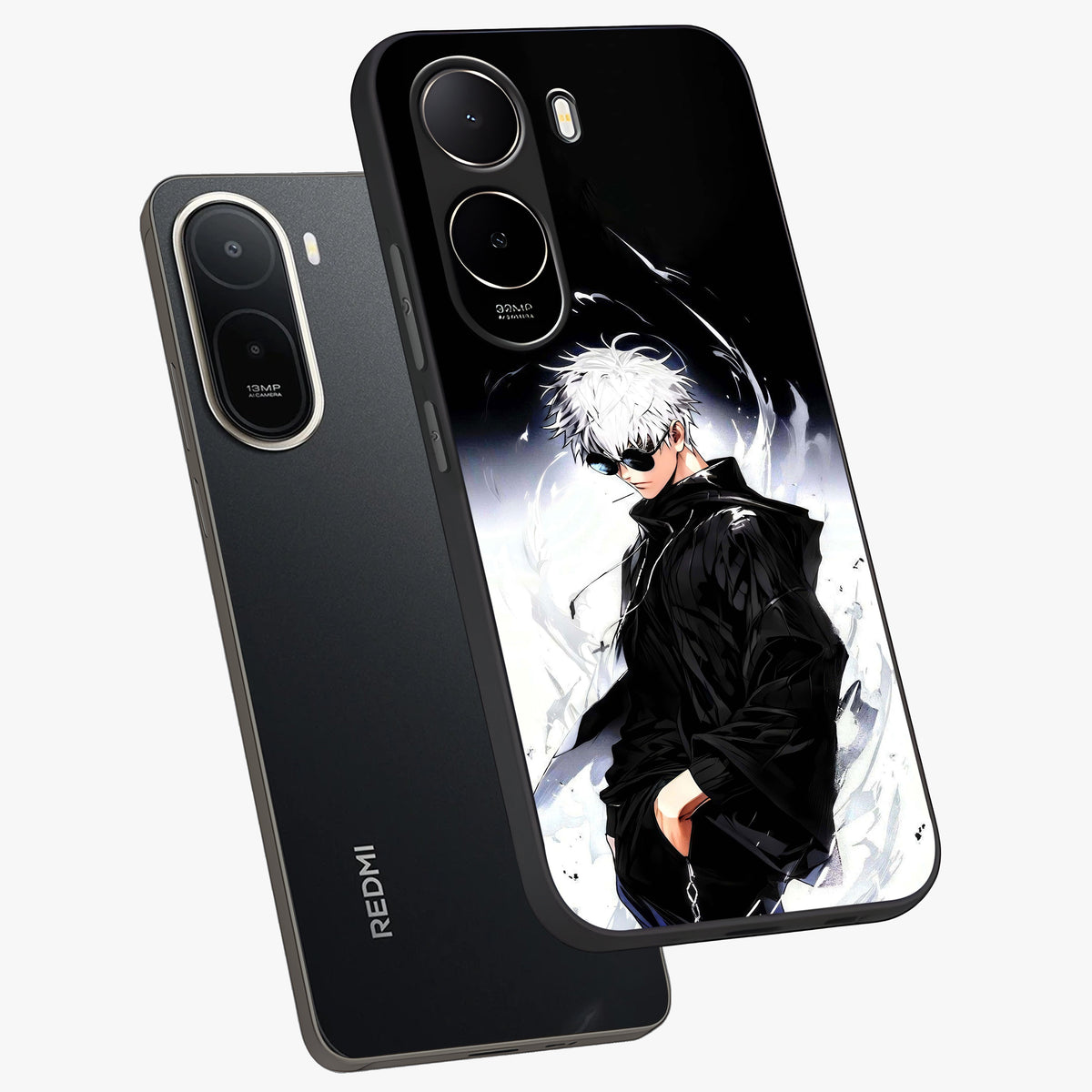 Limitless Shadow King Glass Case displayed in angled mockup highlighting dramatic dark hero design with intense aesthetic.
