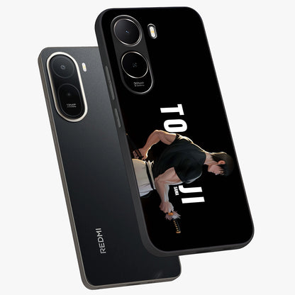 Midnight Blade Resolve Glass Case displayed in angled mockup highlighting powerful blade illustration with dramatic dark aesthetic.