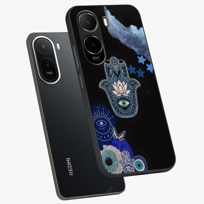 Mystic Hand Aura Glass Case displayed in angled mockup highlighting magical aura design with spiritual aesthetic style.