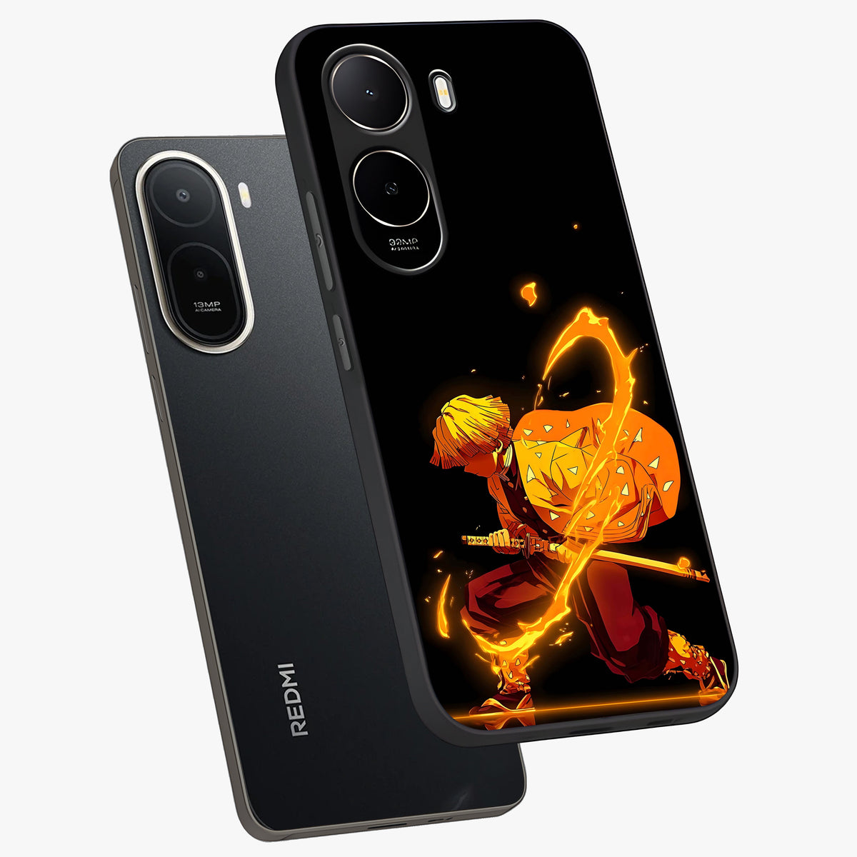 Thunder Flame Execution Glass Case displayed in angled mockup highlighting dramatic fire themed design with intense fantasy aesthetic.