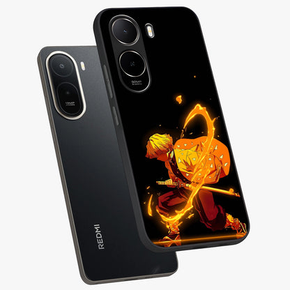 Thunder Flame Execution Glass Case displayed in angled mockup highlighting dramatic fire themed design with intense fantasy aesthetic.
