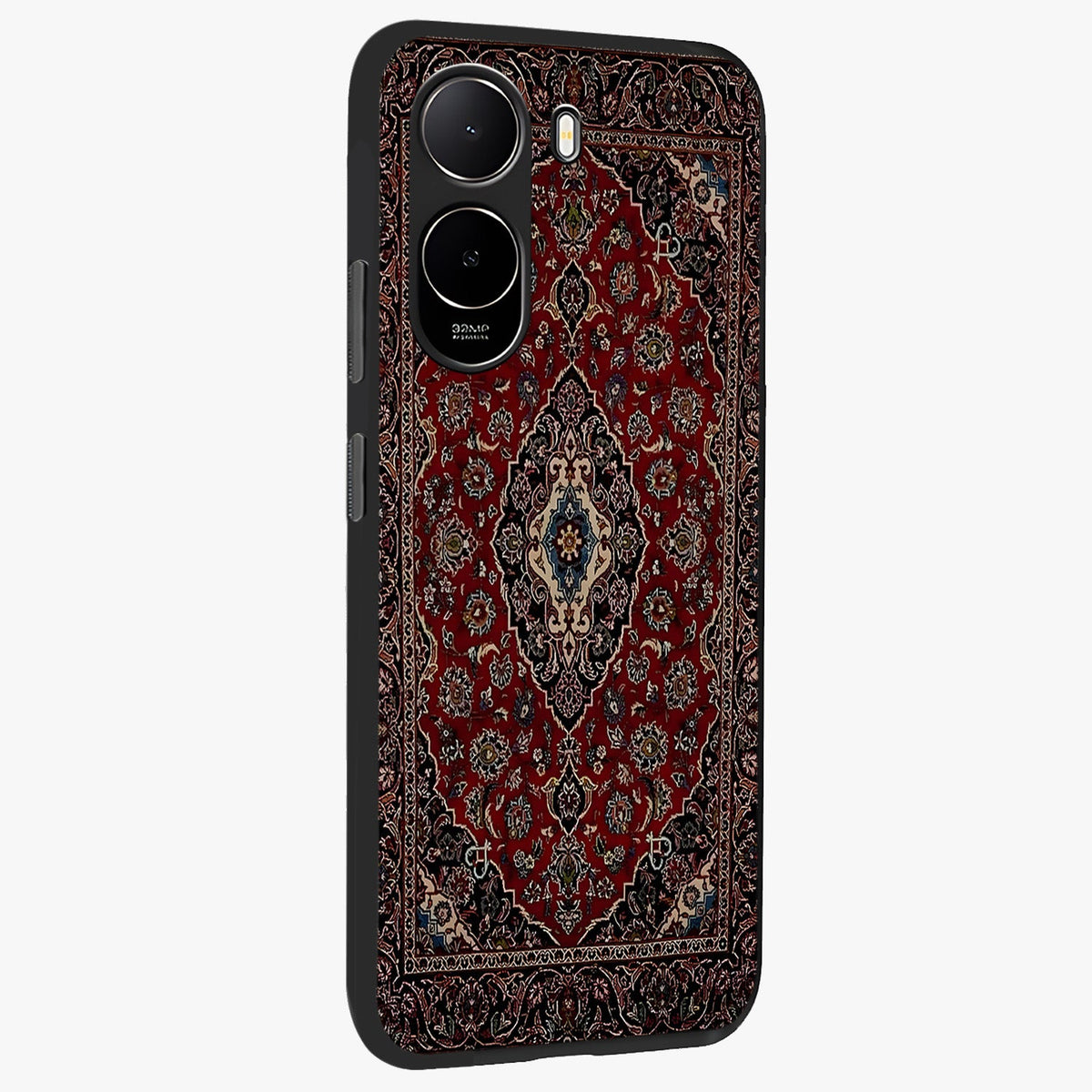 Heritage Carpet Royale Glass Case upright view showcasing detailed ornamental artwork with luxurious traditional theme.