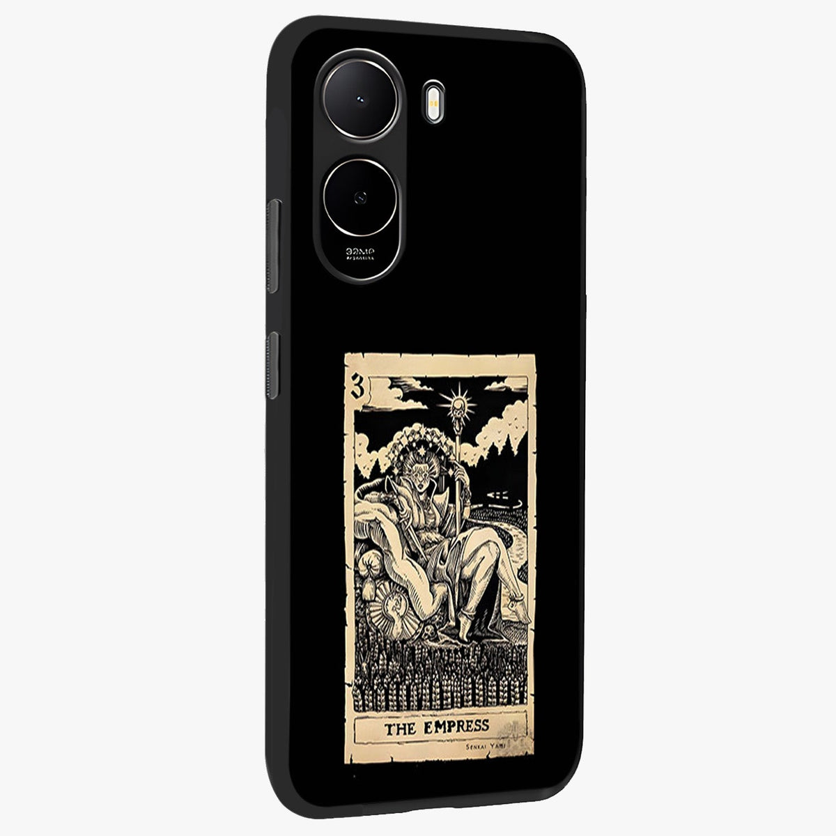 The Empress Glass Case upright view showcasing powerful empress themed artwork with luxurious artistic theme.