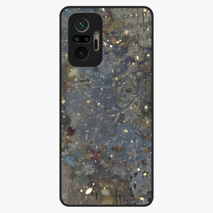 Aesthetic Astrolophia Glass Case showing flat back view with dreamy aesthetic design and glossy glass finish.