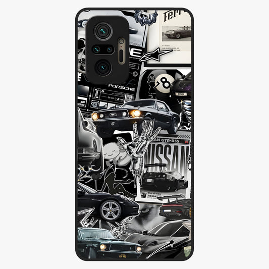 Aesthetic Dark Love Glass Case showing flat back view with dark romantic artwork and glossy glass finish.