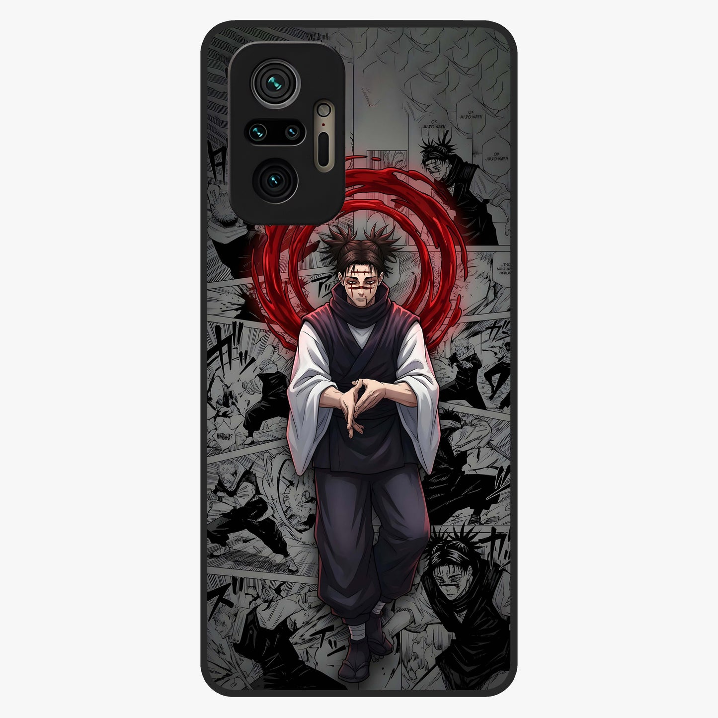 Cursed Ritual Ascension Glass Case showing flat back view with dark ritual themed artwork and glossy glass finish.