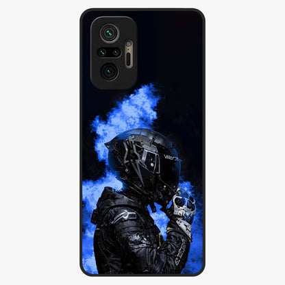 Cyber Sentinel Protocol Glass Case showing flat back view with futuristic cyber themed artwork and glossy glass finish.
