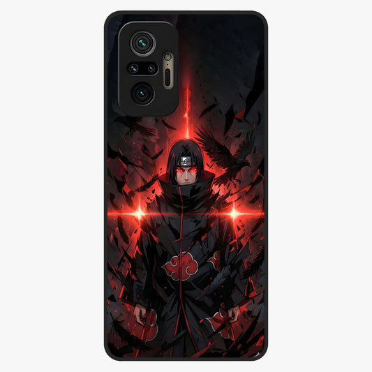 Focused Blade Discipline Glass Case showing flat back view with warrior sword themed artwork and glossy glass finish.