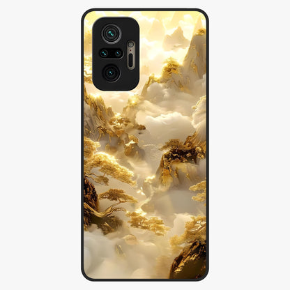 Gates Of Illumination Glass Case showing flat back view with mystical illuminated gate artwork and glossy glass finish.