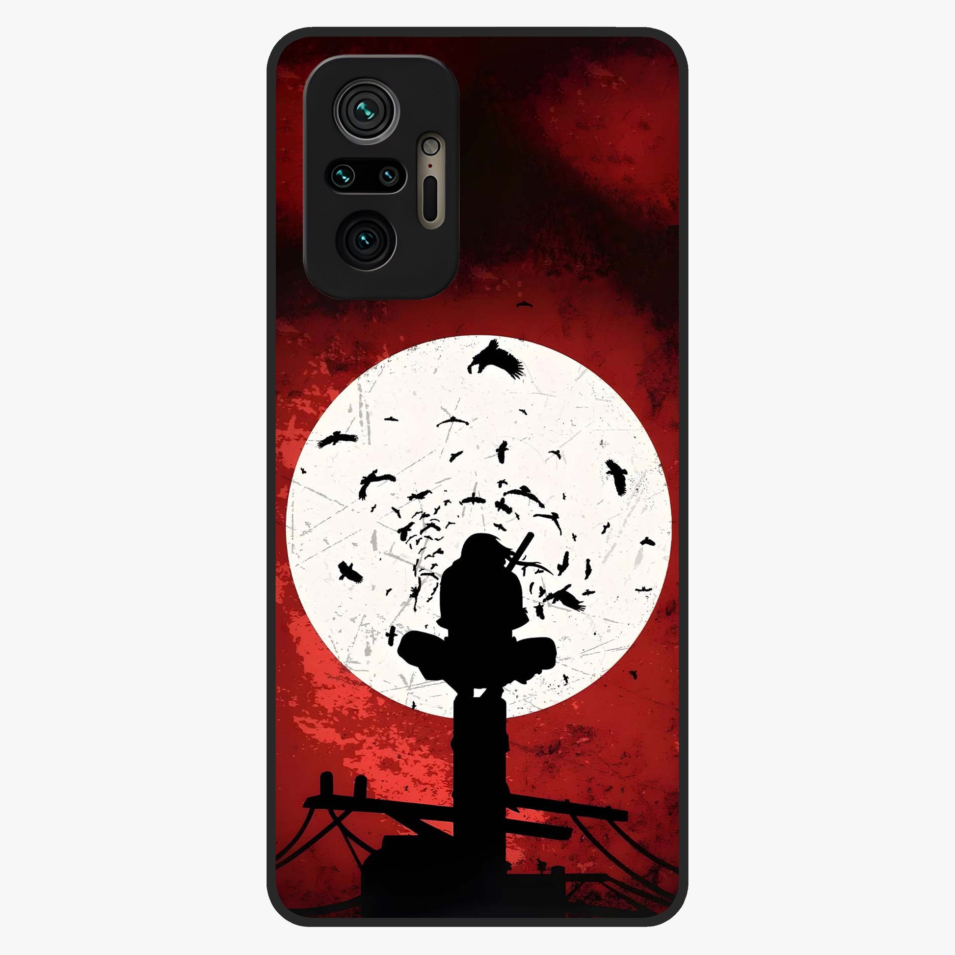 Itachi Limited Edition Naruto Anime Glass Case showing flat back view with iconic anime character artwork and glossy glass finish.