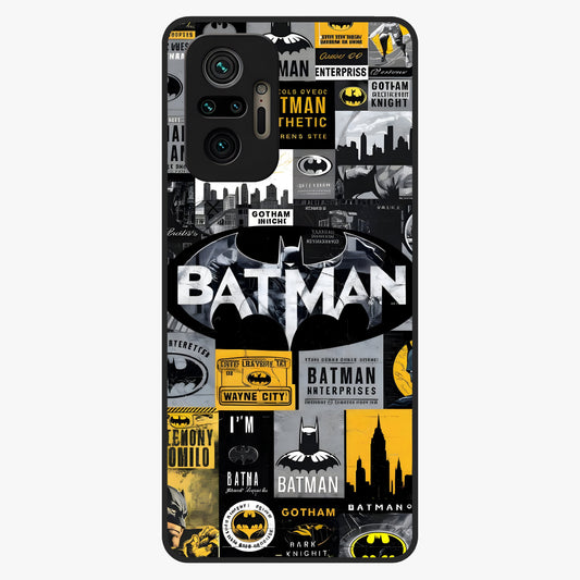 Knight Gotham Rise Glass Case showing flat back view with dark hero inspired artwork and glossy glass finish.