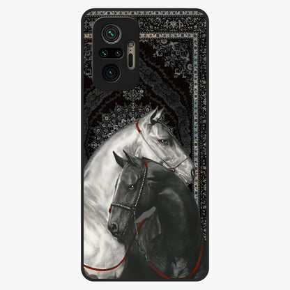 Majestic Ride Legacy Glass Case showing flat back view with powerful automotive inspired artwork and glossy glass finish.