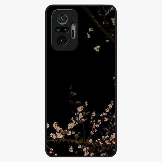 Petal Moon Light With Custom Name Glass Case showing flat back view with floral moonlight artwork and personalized name design.