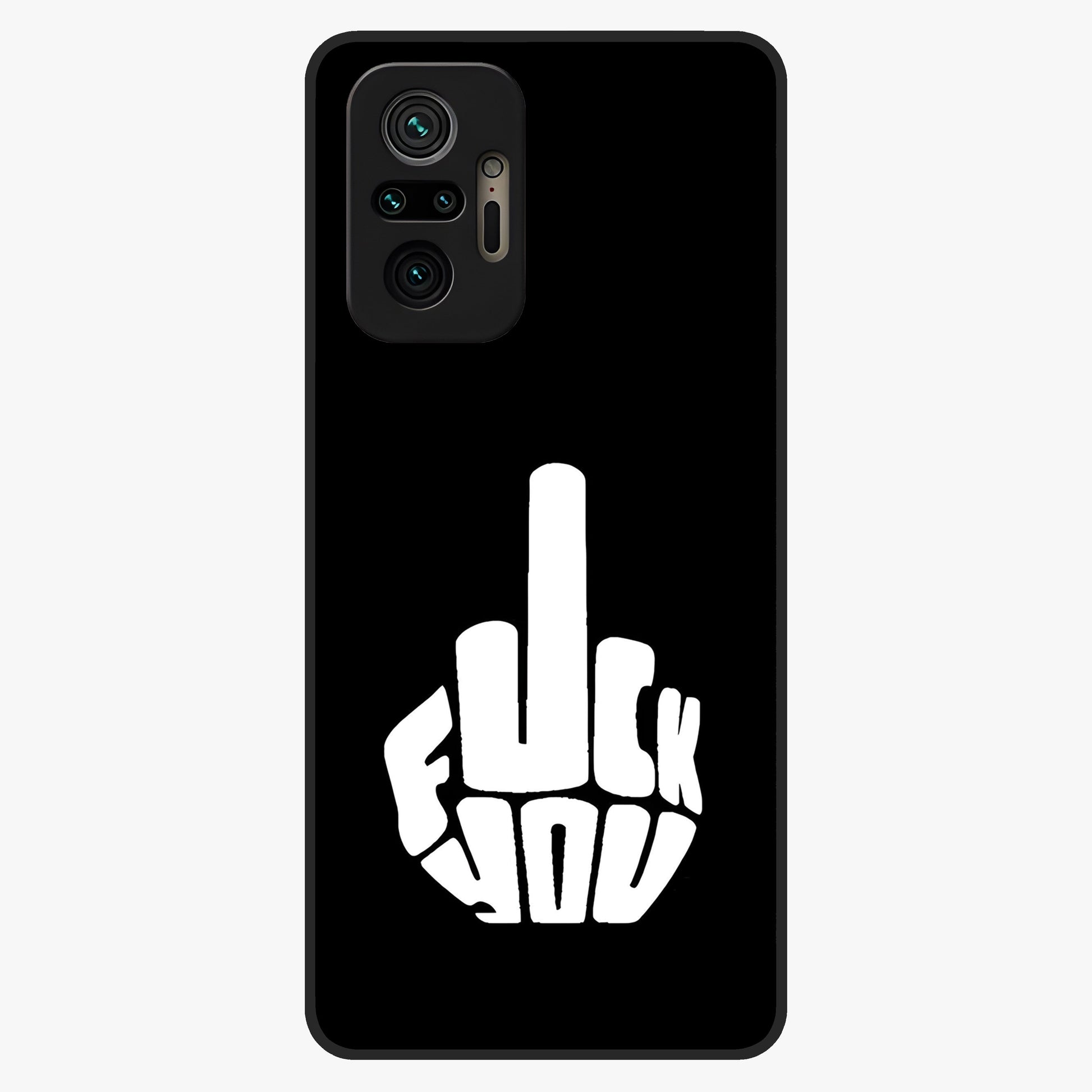 Rebel Mode On Glass Case showing flat back view with bold rebellious typography artwork and glossy glass finish.