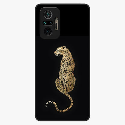 Regal Leopard Glass Case showing flat back view with bold leopard artwork and glossy glass finish.