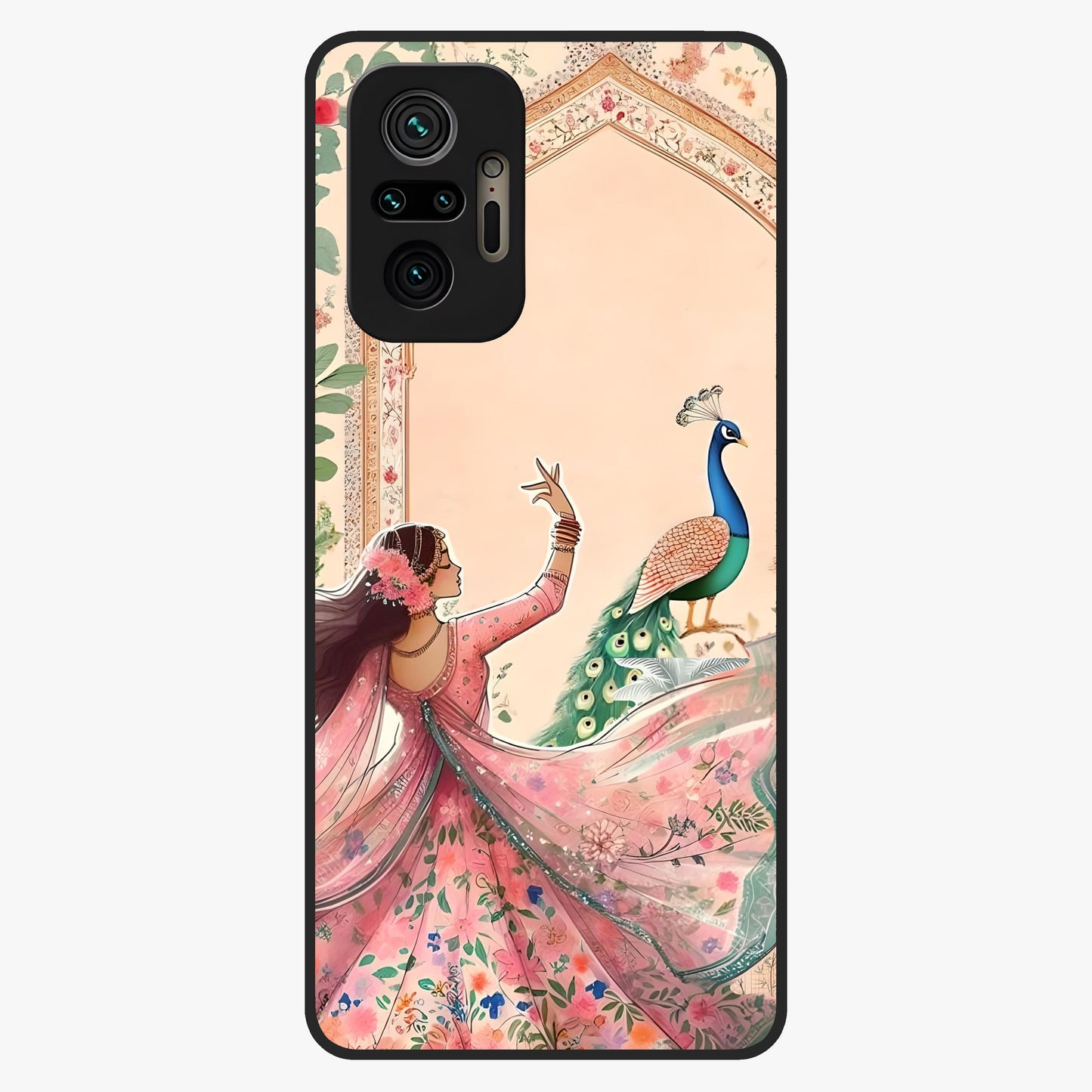 Royal Grace Muse Glass Case showing flat back view with elegant artistic artwork and glossy glass finish.