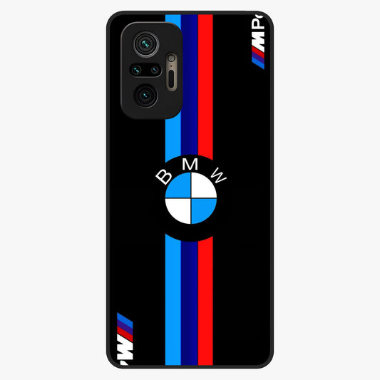 Turbo BMW Beast Glass Case showing flat back view with high performance sports car artwork and glossy glass finish.