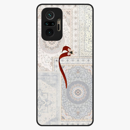 White Aesthetic Bow Glass Case showing flat back view with minimal bow artwork and glossy glass finish.