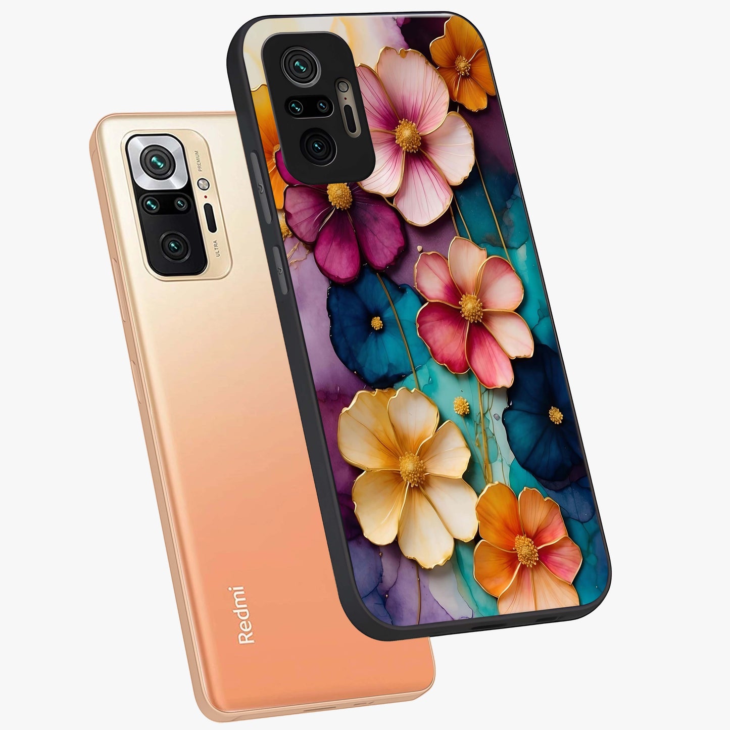 Artlyn Grace Flower Pattern Glass Case displayed in angled mockup highlighting delicate flower pattern design and smooth glass surface.