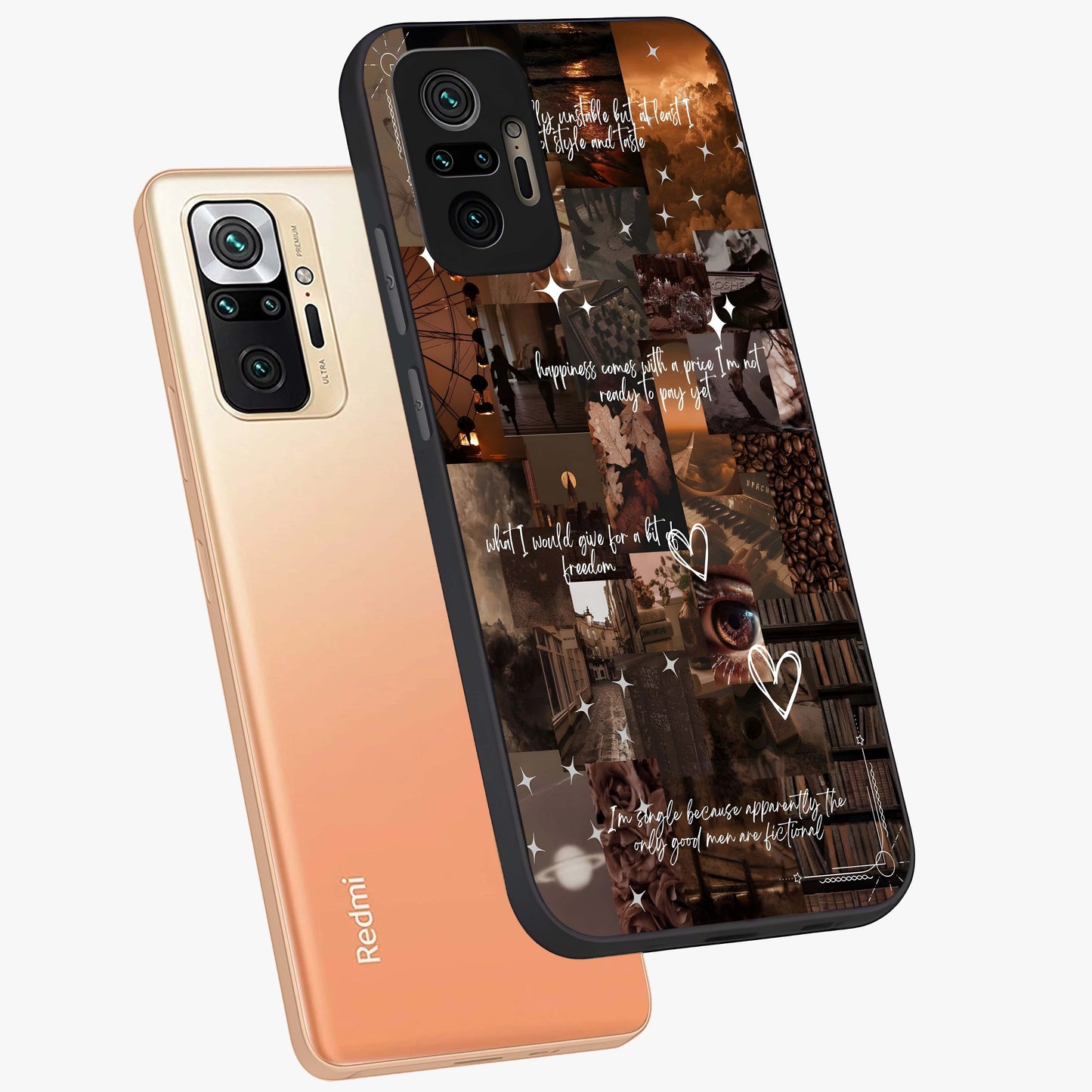 Bittersweet Aesthetic Chaos Glass Case displayed in angled mockup highlighting expressive abstract artwork and edgy aesthetic theme.