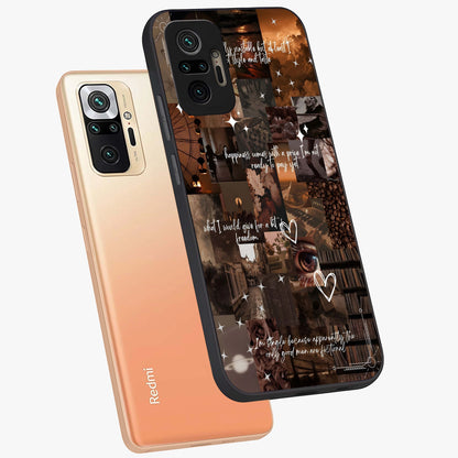 Bittersweet Aesthetic Chaos Glass Case displayed in angled mockup highlighting expressive abstract artwork and edgy aesthetic theme.
