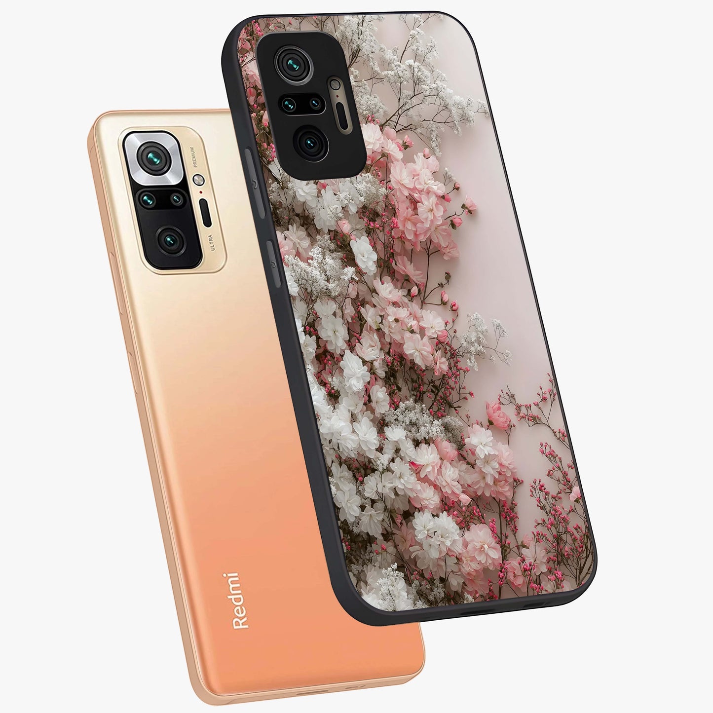 Blush Blossom Cloud Glass Case displayed in angled mockup highlighting soft cloud and blossom design with pastel aesthetic.