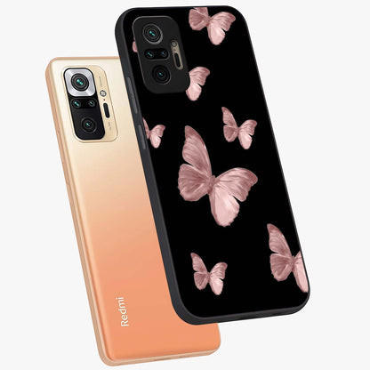 Butterfly Pattern Glass Case displayed in angled mockup highlighting delicate butterfly design and aesthetic pattern style.