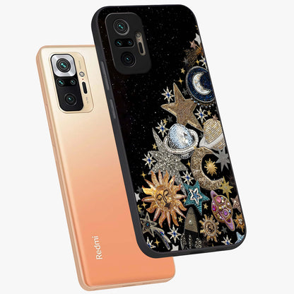 Cosmic Sparkle Dreams Glass Case displayed in angled mockup highlighting dreamy star sparkle design with celestial aesthetic.