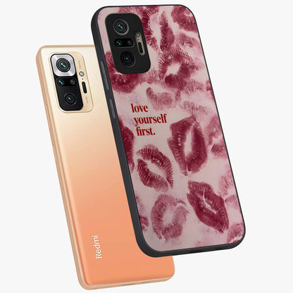 Crimson Kiss Love Glass Case displayed in angled mockup highlighting bold love inspired design with modern aesthetic style.