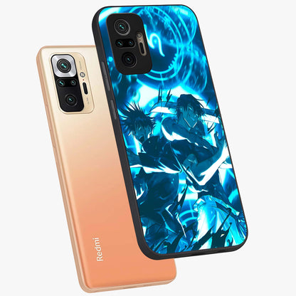 Cursed Energy Clash Glass Case displayed in angled mockup highlighting powerful battle inspired graphic with anime style aesthetic.
