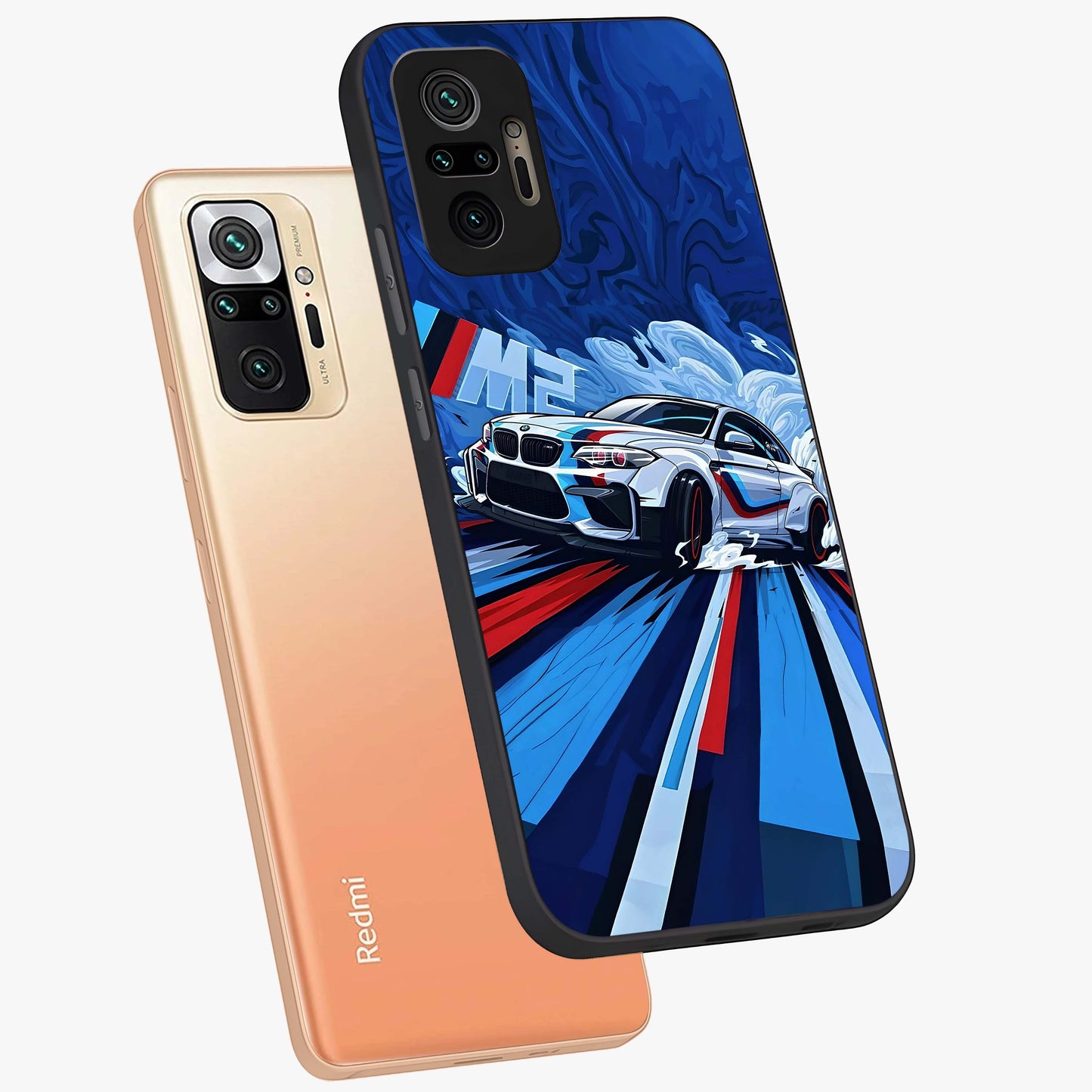 Drift Power Rush Glass Case displayed in angled mockup highlighting powerful drift car design with sporty aesthetic style.