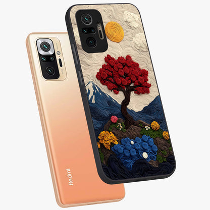 Eternal Nature Tapestry Glass Case displayed in angled mockup highlighting detailed botanical pattern with artistic aesthetic.