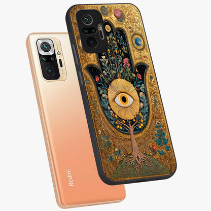 Ethereal Evil Eye Glass Case displayed in angled mockup highlighting protective evil eye symbol with spiritual aesthetic design.