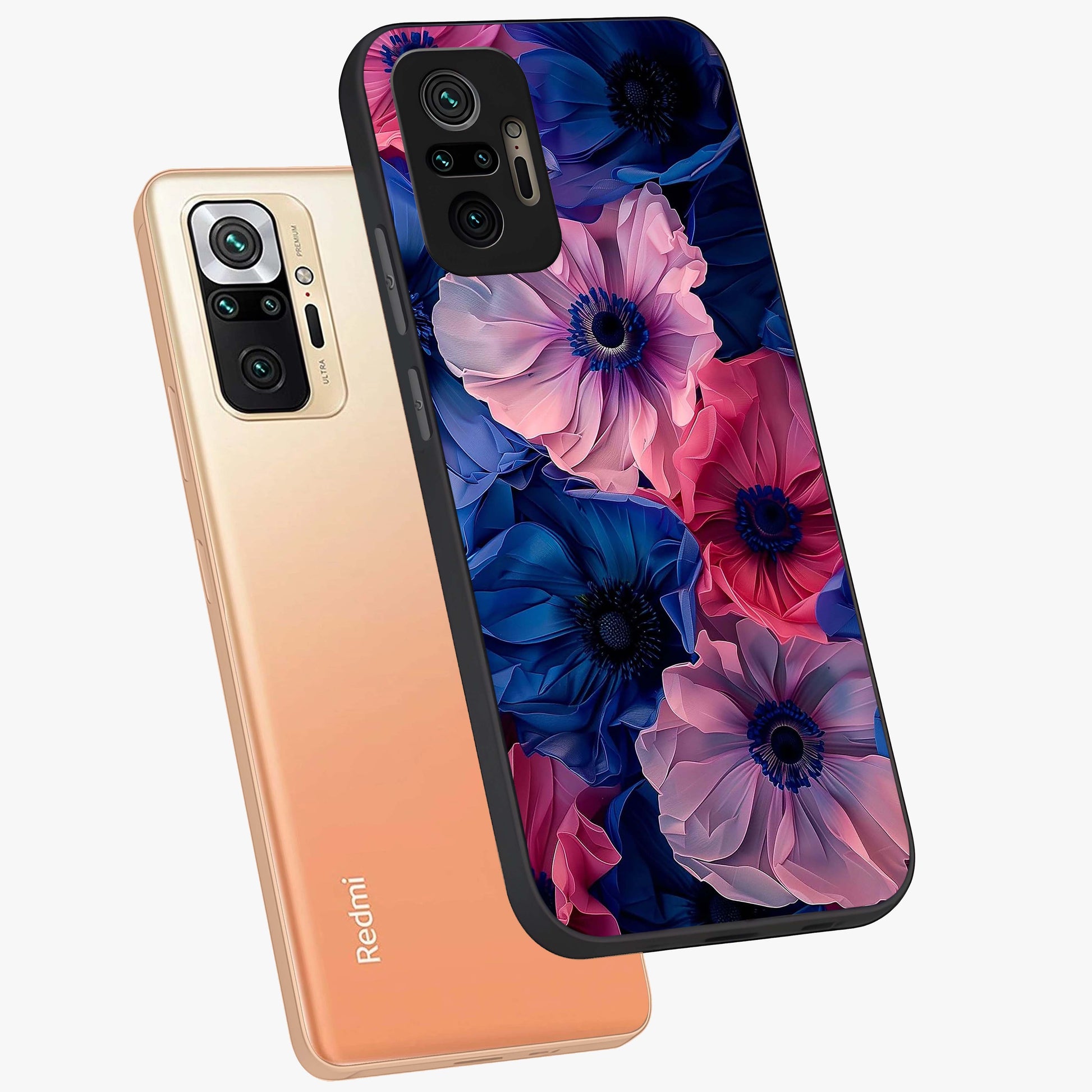 Flower Paper Art Pattern Glass Case displayed in angled mockup highlighting layered paper flower design with artistic aesthetic.