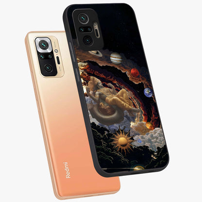 Galactic Divine God Glass Case displayed in angled mockup highlighting powerful celestial deity illustration with galactic aesthetic.