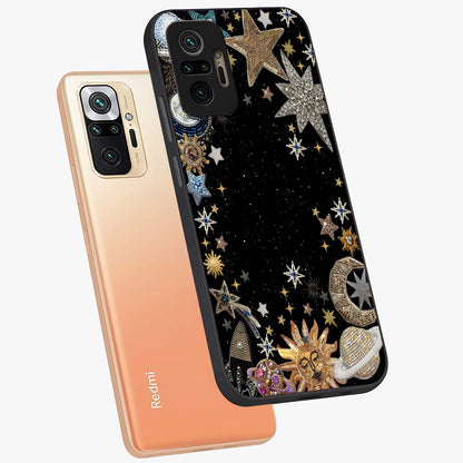 Galactic Jewel Stars Glass Case displayed in angled mockup highlighting shining celestial star design with cosmic aesthetic style.