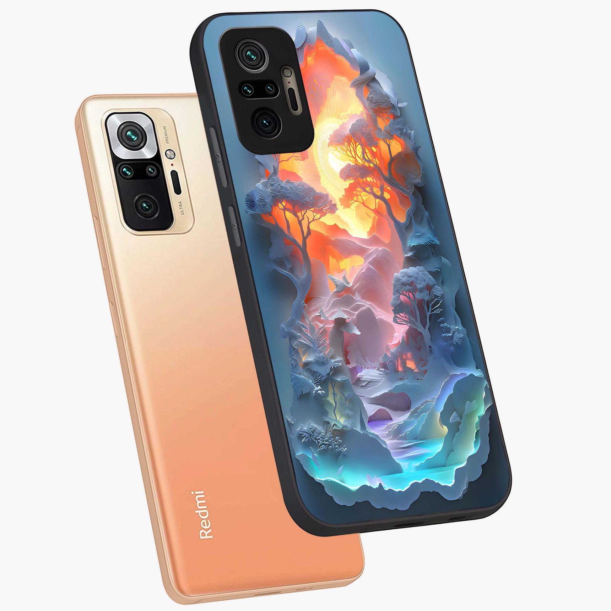 Glow Forest Portal Glass Case displayed in angled mockup highlighting mystical forest design with magical glowing aesthetic.