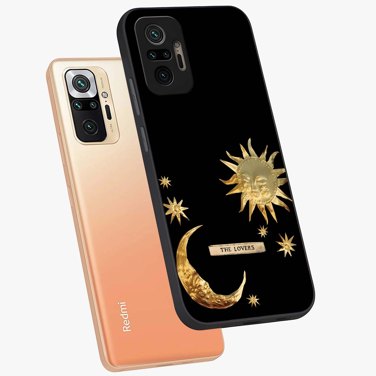 Gold Sun Blush Glass Case displayed in angled mockup highlighting radiant sun design with warm golden aesthetic.