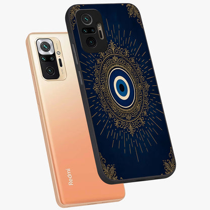 Golden Celestial Charm Glass Case displayed in angled mockup highlighting sparkling cosmic charm design with celestial aesthetic.