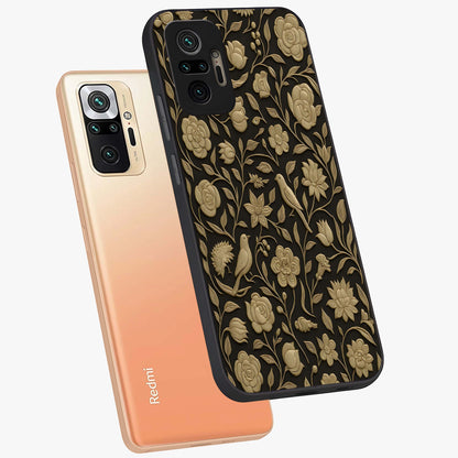 Golden Evil Eye Mandala Glass Case displayed in angled mockup highlighting protective evil eye symbol with golden mandala design.
