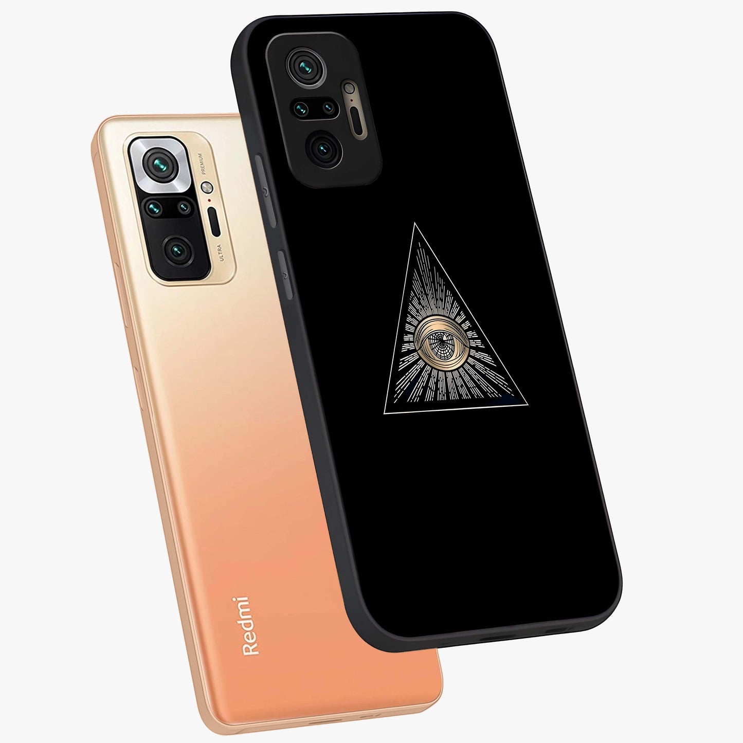 Illuminati Evil Glass Case displayed in angled mockup highlighting dark occult inspired design with bold aesthetic style.