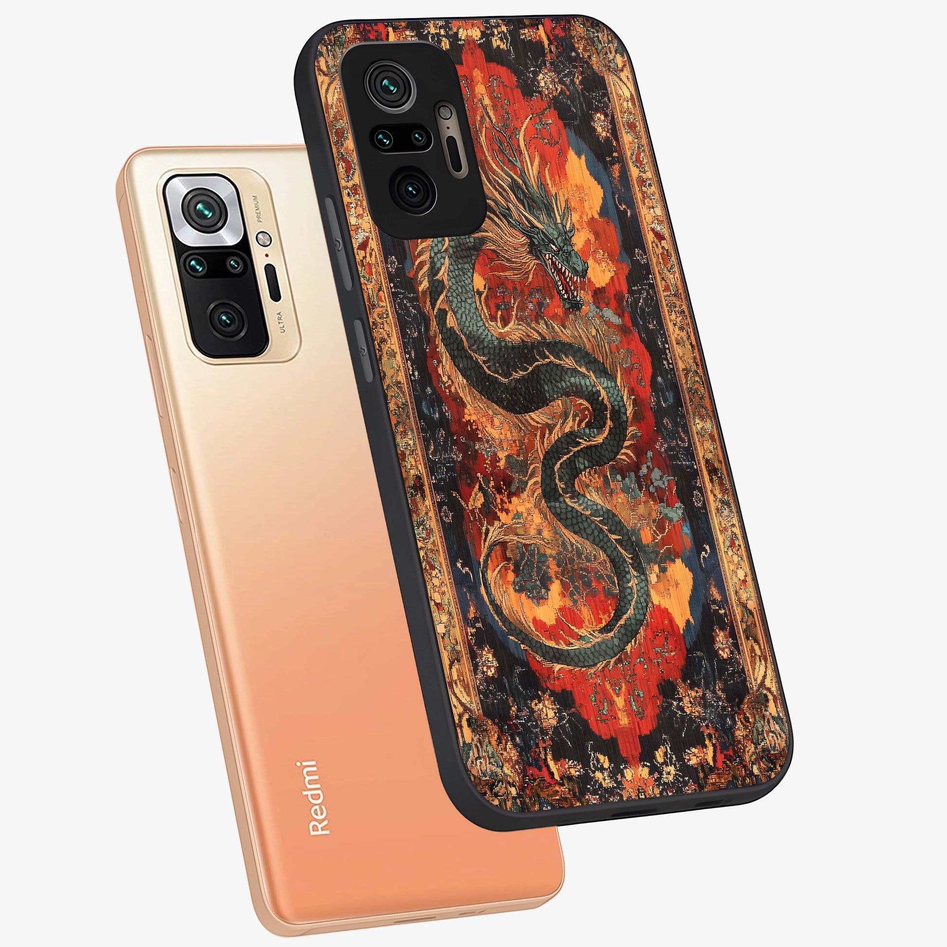 Inferno Dragon Soul Glass Case displayed in angled mockup highlighting powerful dragon illustration with inferno aesthetic.