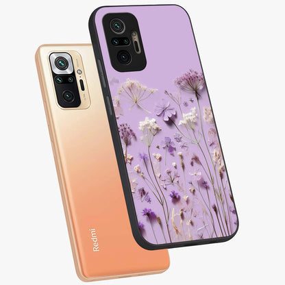 Lavender Blossom Dream Glass Case displayed in angled mockup highlighting dreamy lavender flower design with calming aesthetic style.