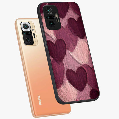 Layered Paper Hearts Glass Case displayed in angled mockup highlighting creative paper craft heart design with romantic aesthetic.