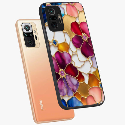 Marble Flower Pattern Glass Case displayed in angled mockup highlighting elegant marble floral design with modern aesthetic.