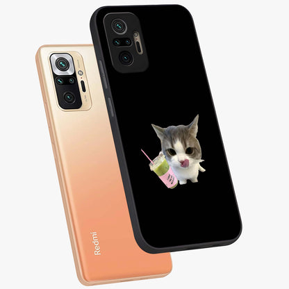 Matcha Cat Style Glass Case displayed in angled mockup highlighting playful feline design with pastel matcha aesthetic.