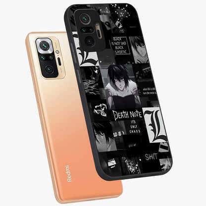 Midnight Chaos Mind Glass Case displayed in angled mockup highlighting chaotic artistic design with dramatic midnight aesthetic.