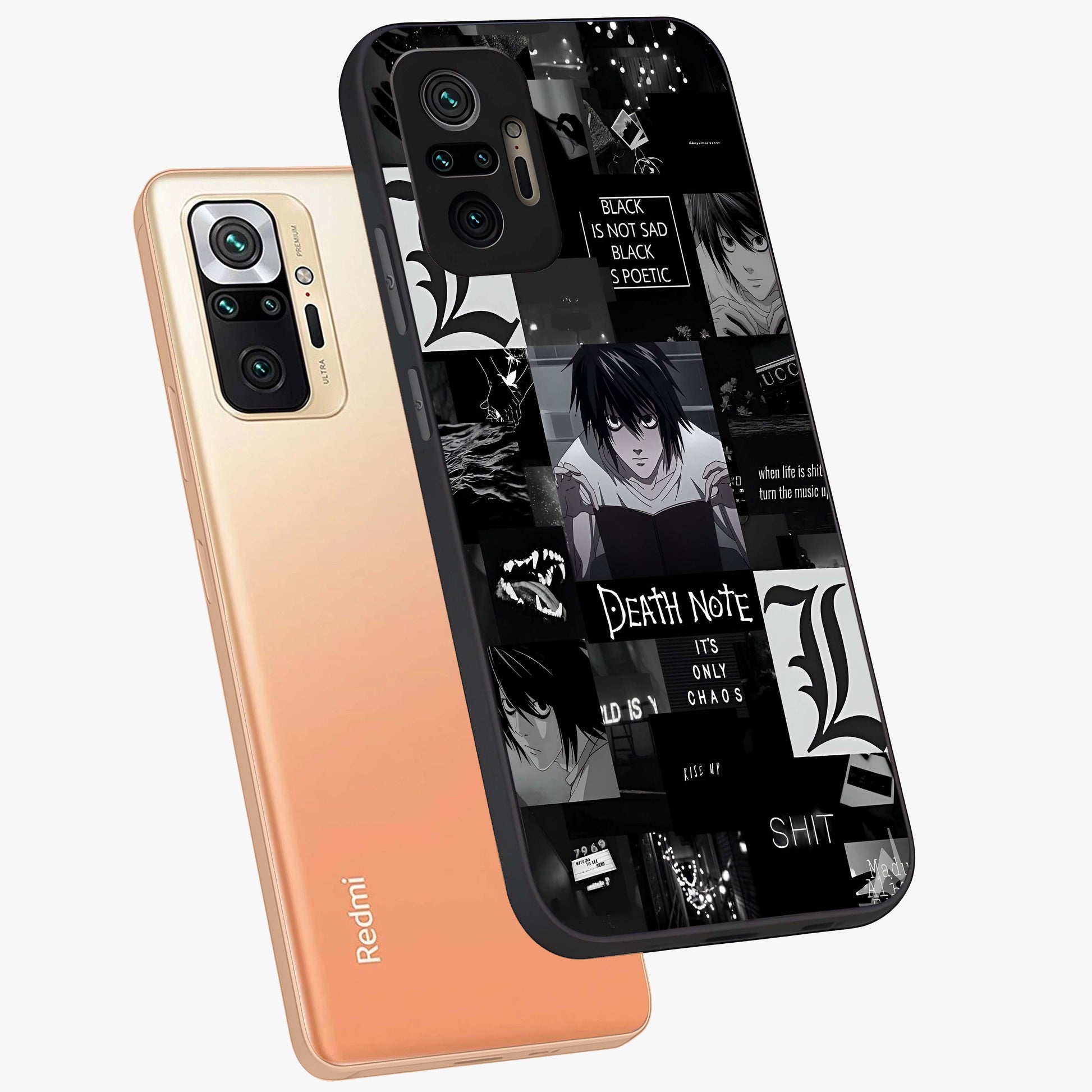 Midnight Chaos Mind Glass Case displayed in angled mockup highlighting chaotic artistic design with dramatic midnight aesthetic.